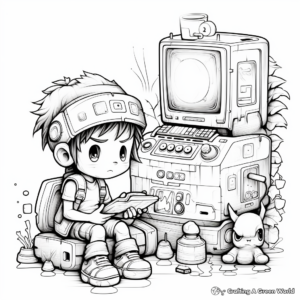Digital Pixel Art Coloring Pages for Gamers 4