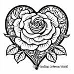 Digital Rose Heart Coloring Pages for Tech-Savvy Users 4