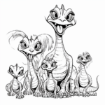 Dilophosaurus Family Coloring Pages: Parents and Babies 2
