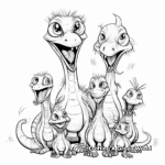 Dilophosaurus Family Coloring Pages: Parents and Babies 3
