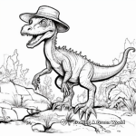 Dilophosaurus in Action: Hunting Scene Coloring Pages 3