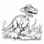 Dilophosaurus in Action: Hunting Scene Coloring Pages 4