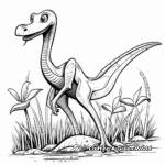 Dimorphodon and Jurassic Plant-life Coloring Pages 2