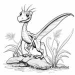 Dimorphodon and Jurassic Plant-life Coloring Pages 4