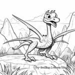 Dimorphodon and Volcano Landscape Coloring Pages 2