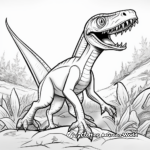 Dimorphodon Encounter with T-Rex Coloring Pages 1