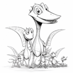 Dimorphodon Family Coloring Pages: Parents and Babies 3