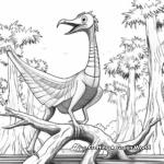 Dimorphodon in a Tree: Forest-Scene Coloring Pages 2