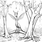 Dimorphodon in a Tree: Forest-Scene Coloring Pages 3