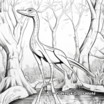Dimorphodon in a Tree: Forest-Scene Coloring Pages 4