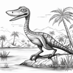 Dimorphodon in Nature: Prehistoric-Scene Coloring Pages 4