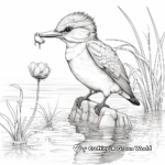 Dining Kingfisher Eating Fish Coloring Page 3