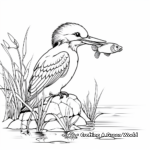 Dining Kingfisher Eating Fish Coloring Page 4