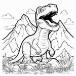 Dino-Infused Volcano Explosion Coloring Pages 1