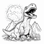 Dino-Infused Volcano Explosion Coloring Pages 2