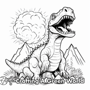 Dinosaur Volcano Coloring Pages - Free &amp; Printable!