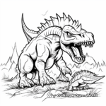 Dinosaur Battle: Tyrannosaurus vs. Triceratops Coloring Pages 3