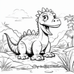 Dinosaur in the Wild: Jungle-Scene Coloring Pages 3