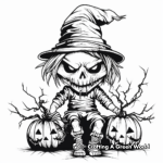 Disturbing Scarecrow Halloween Coloring Pages 1