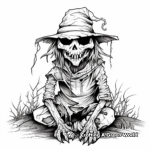 Disturbing Scarecrow Halloween Coloring Pages 2