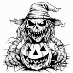 Disturbing Scarecrow Halloween Coloring Pages 3