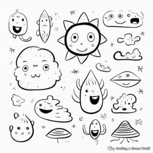 Diverse Shapes of Fried Egg Coloring Pages 2
