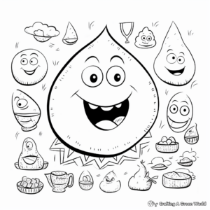 Diverse Shapes of Fried Egg Coloring Pages 3