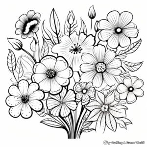 Diverse Spring Flowers Coloring Pages 2