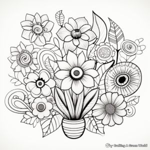 Diverse Spring Flowers Coloring Pages 4