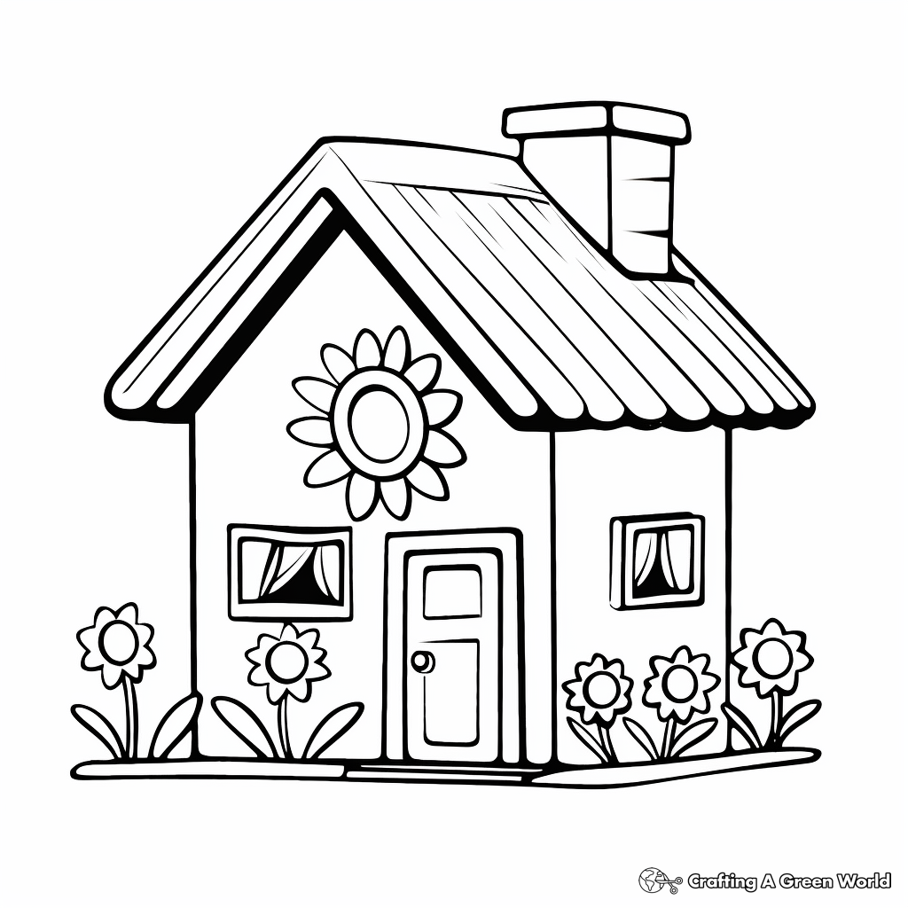 DIY Wooden House Decor Coloring Pages 1