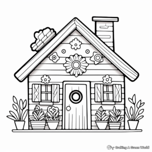 DIY Wooden House Decor Coloring Pages 2