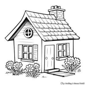 DIY Wooden House Decor Coloring Pages 4