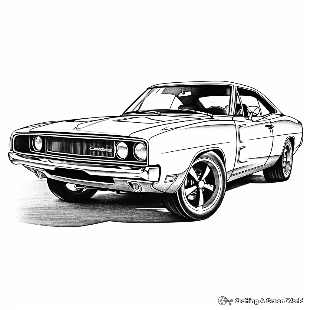 Dodge Charger Muscle Car Coloring Sheets 2