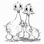 Dodo Bird Family Coloring Pages: Male, Female and Chicks 4