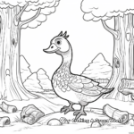 Dodo Bird in its Habitat: Forest-Scene Coloring Pages 1