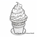 Double Scoop Ice Cream Cone Coloring Pages 3