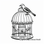 Dove in Vintage Bird Cage Coloring Pages 3