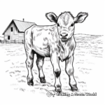 Down-On-The-Farm Baby Calf Coloring Pages 2
