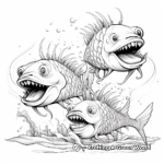 Dragon Fish Family Coloring Pages: Male, Female, and Fries 1