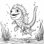 Dragon Fish in the Ocean: Scenic Coloring Sheets 1