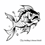 Dragon Fish Silhouette Coloring Sheets 1