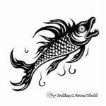 Dragon Fish Silhouette Coloring Sheets 3