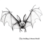 Dramatic Bat in Flight Coloring Sheets 2