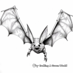 Dramatic Bat in Flight Coloring Sheets 3