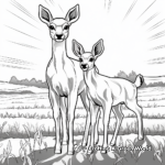 Dramatic Browning Buck and Doe During Sunset Coloring Pages 1