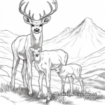 Dramatic Browning Buck and Doe During Sunset Coloring Pages 2