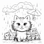 Dramatic Cat Pack in a Thunderstorm Coloring Pages 1