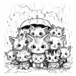 Dramatic Cat Pack in a Thunderstorm Coloring Pages 2