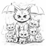 Dramatic Cat Pack in a Thunderstorm Coloring Pages 4