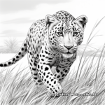Dramatic Cheetah Chase Coloring Pages 1